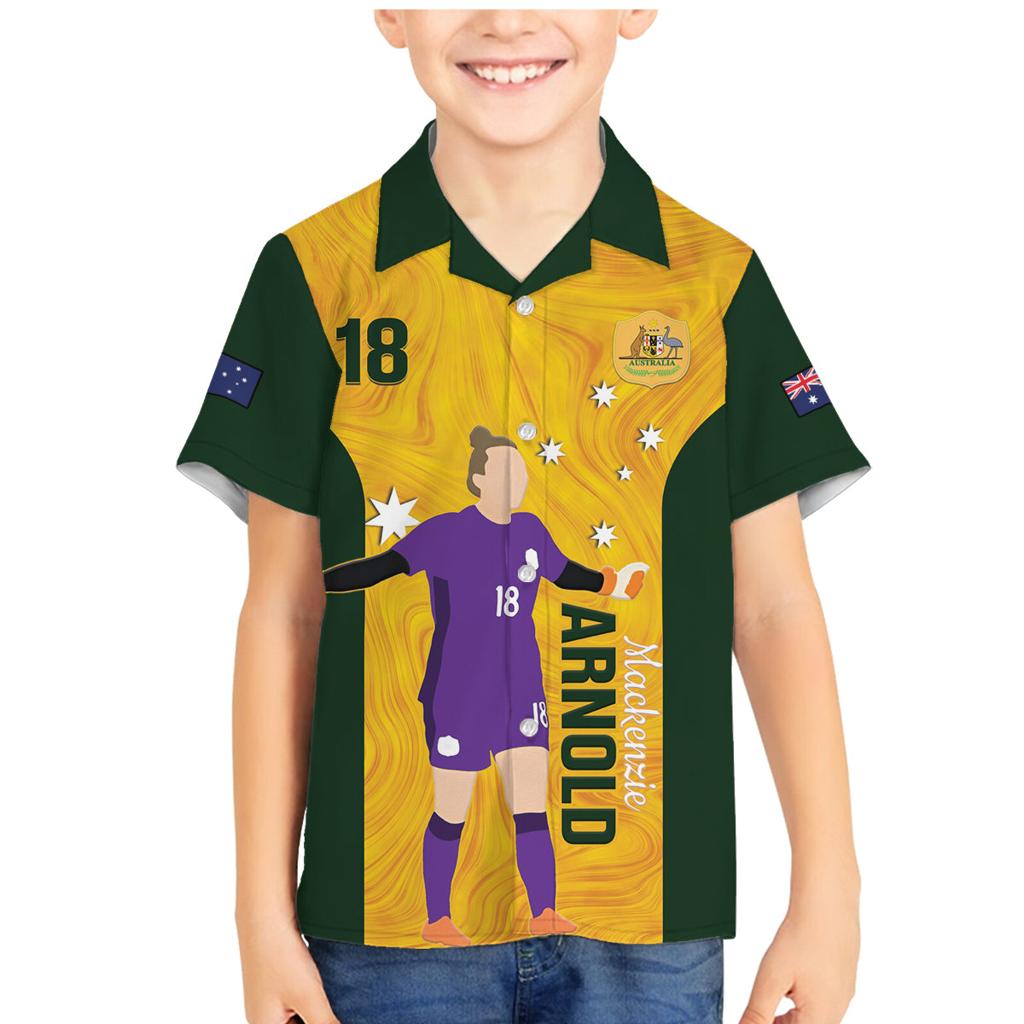 Australia Soccer Family Matching Mermaid Dress and Hawaiian Shirt Arnold Matildas Gold Version