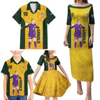 Australia Soccer Family Matching Puletasi and Hawaiian Shirt Arnold Matildas Gold Version
