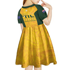 Australia Soccer Kid Short Sleeve Dress Arnold Matildas Gold Version
