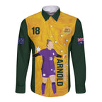 Australia Soccer Long Sleeve Button Shirt Arnold Matildas Gold Version