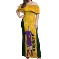 Australia Soccer Off Shoulder Maxi Dress Arnold Matildas Gold Version