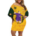 Australia Soccer Off Shoulder Short Dress Arnold Matildas Gold Version