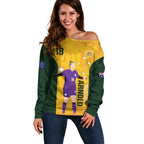 Australia Soccer Off Shoulder Sweater Arnold Matildas Gold Version