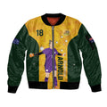 Australia Soccer Sleeve Zip Bomber Jacket Arnold Matildas Gold Version