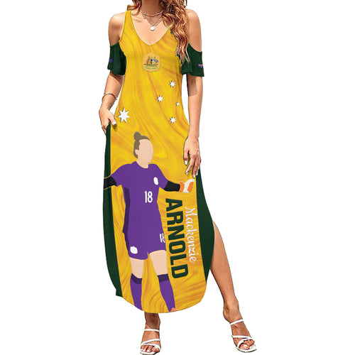 Australia Soccer Summer Maxi Dress Arnold Matildas Gold Version