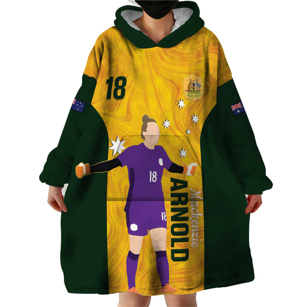 Australia Soccer Wearable Blanket Hoodie Arnold Matildas Gold Version
