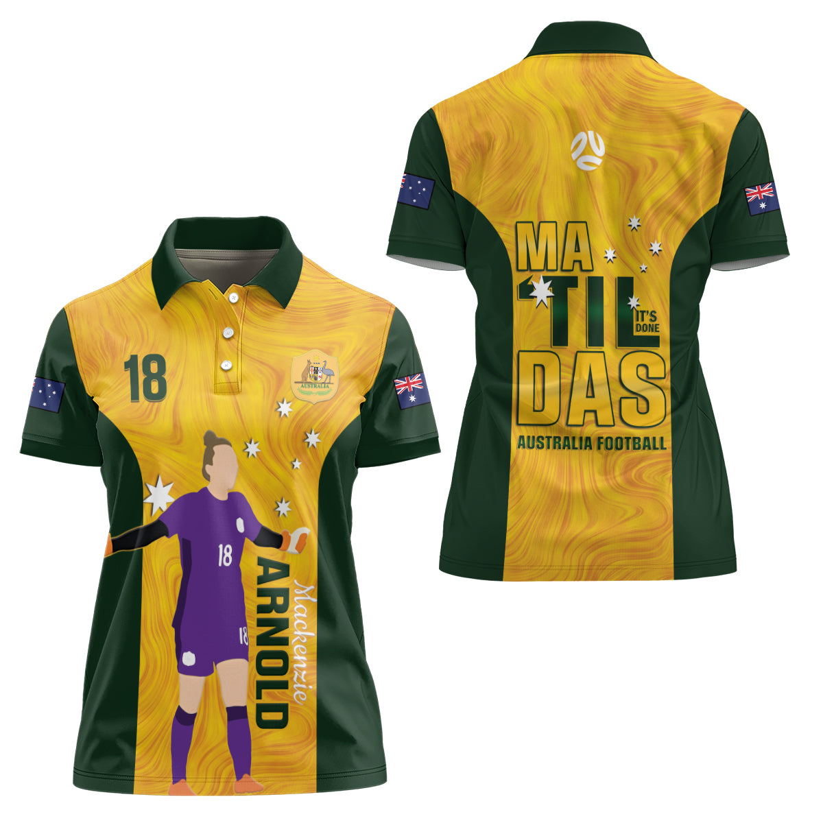 Australia Soccer Women Polo Shirt Arnold Matildas Gold Version