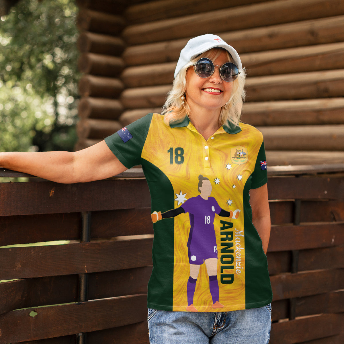 Australia Soccer Women Polo Shirt Arnold Matildas Gold Version