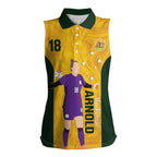 Australia Soccer Women Sleeveless Polo Shirt Arnold Matildas Gold Version