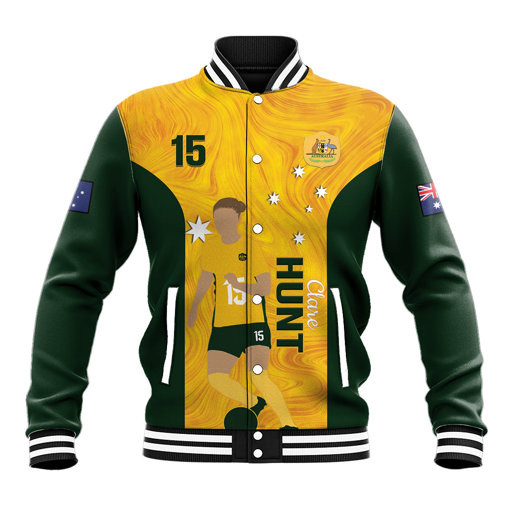 Australia Soccer Baseball Jacket Clare Hunt Matildas Gold Version