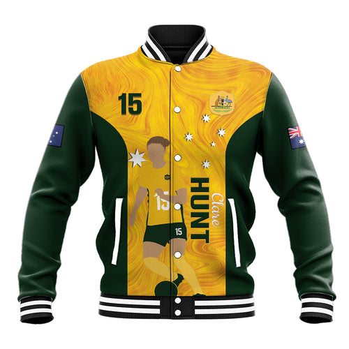 Australia Soccer Baseball Jacket Clare Hunt Matildas Gold Version