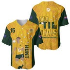 Australia Soccer Baseball Jersey Clare Hunt Matildas Gold Version