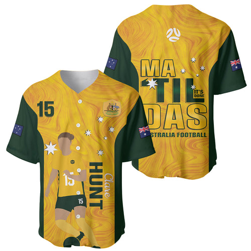 Australia Soccer Baseball Jersey Clare Hunt Matildas Gold Version