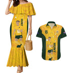 Australia Soccer Couples Matching Mermaid Dress and Hawaiian Shirt Clare Hunt Matildas Gold Version