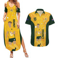 Australia Soccer Couples Matching Summer Maxi Dress and Hawaiian Shirt Clare Hunt Matildas Gold Version