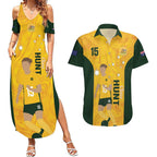 Australia Soccer Couples Matching Summer Maxi Dress and Hawaiian Shirt Clare Hunt Matildas Gold Version