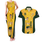 Australia Soccer Couples Matching Tank Maxi Dress and Hawaiian Shirt Clare Hunt Matildas Gold Version
