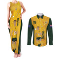 Australia Soccer Couples Matching Tank Maxi Dress and Long Sleeve Button Shirt Clare Hunt Matildas Gold Version