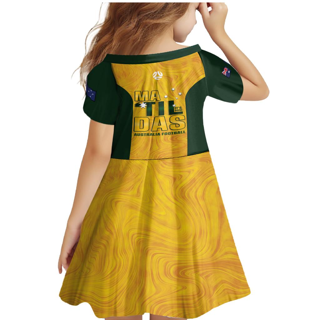 Australia Soccer Family Matching Mermaid Dress and Hawaiian Shirt Clare Hunt Matildas Gold Version