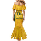 Australia Soccer Family Matching Mermaid Dress and Hawaiian Shirt Clare Hunt Matildas Gold Version