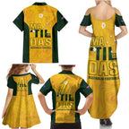 Australia Soccer Family Matching Summer Maxi Dress and Hawaiian Shirt Clare Hunt Matildas Gold Version