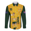 Australia Soccer Long Sleeve Button Shirt Clare Hunt Matildas Gold Version