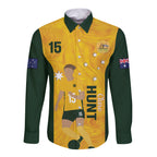 Australia Soccer Long Sleeve Button Shirt Clare Hunt Matildas Gold Version
