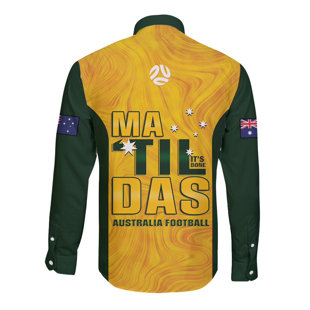 Australia Soccer Long Sleeve Button Shirt Clare Hunt Matildas Gold Version
