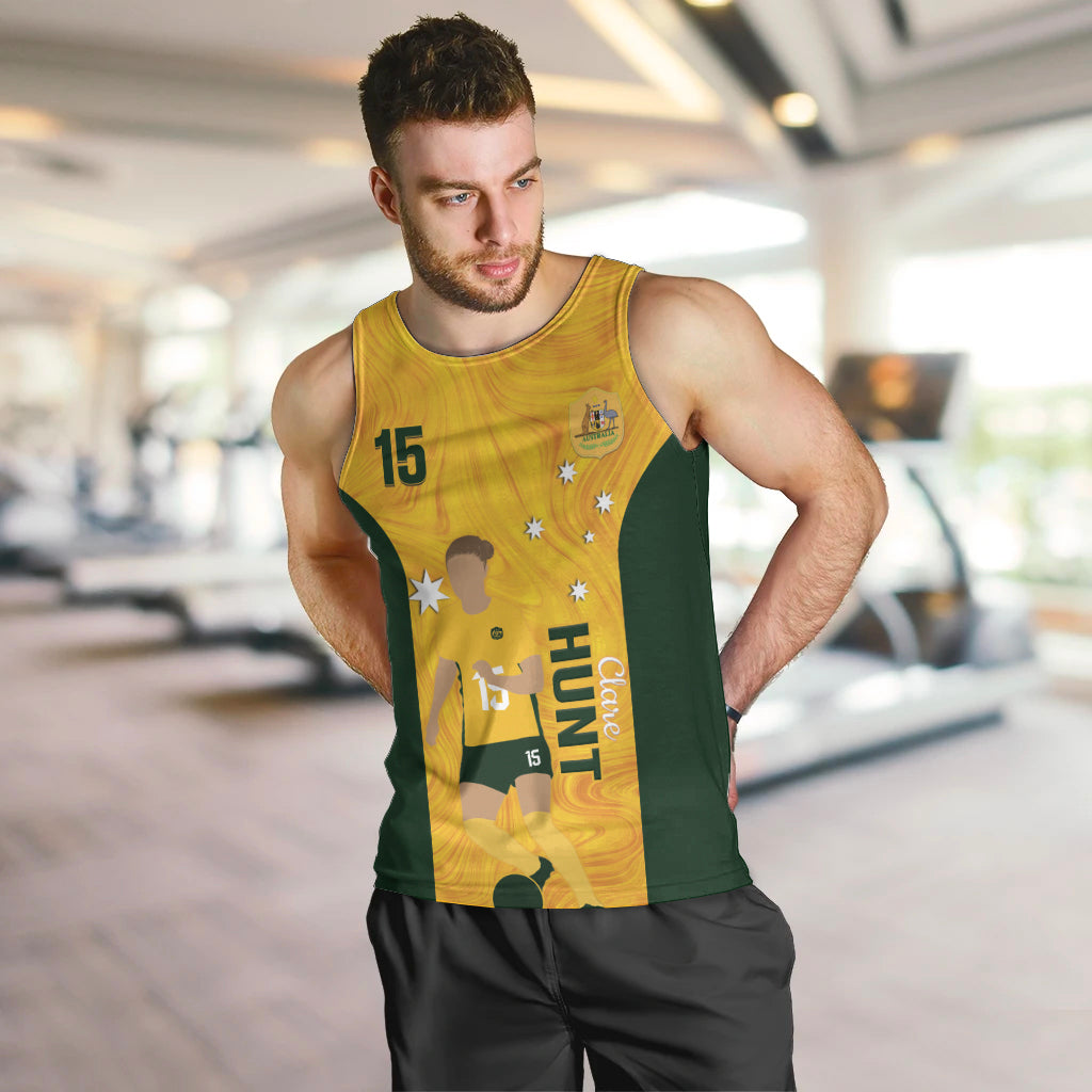Australia Soccer Men Tank Top Clare Hunt Matildas Gold Version