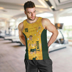 Australia Soccer Men Tank Top Clare Hunt Matildas Gold Version