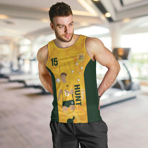 Australia Soccer Men Tank Top Clare Hunt Matildas Gold Version