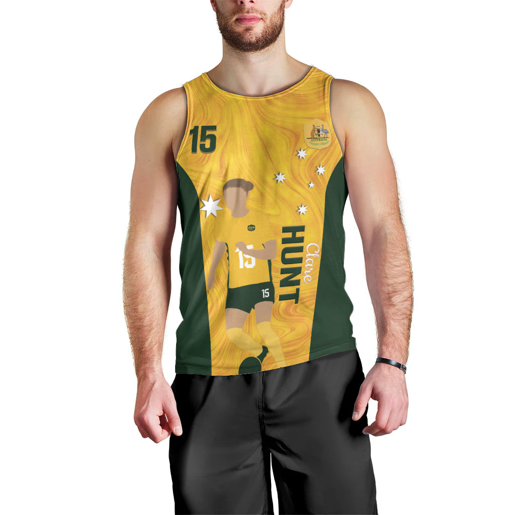 Australia Soccer Men Tank Top Clare Hunt Matildas Gold Version