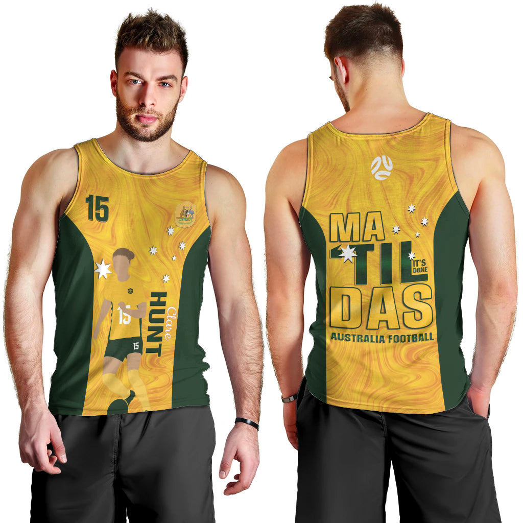 Australia Soccer Men Tank Top Clare Hunt Matildas Gold Version