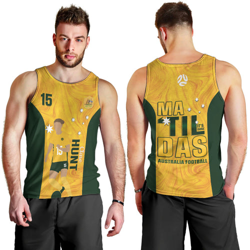 Australia Soccer Men Tank Top Clare Hunt Matildas Gold Version