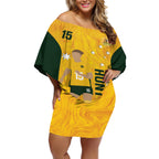 Australia Soccer Off Shoulder Short Dress Clare Hunt Matildas Gold Version