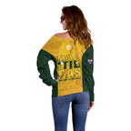 Australia Soccer Off Shoulder Sweater Clare Hunt Matildas Gold Version