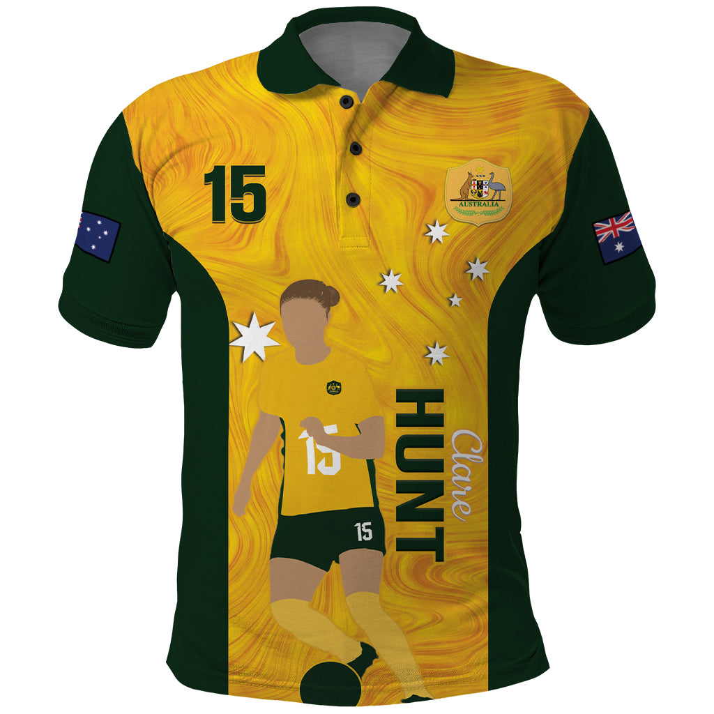 Australia Soccer Polo Shirt Clare Hunt Matildas Gold Version
