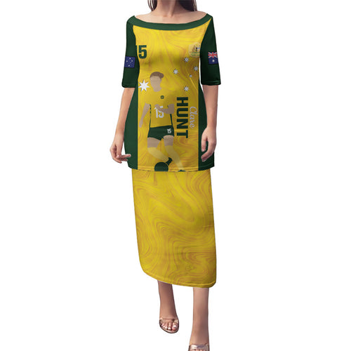 Australia Soccer Puletasi Clare Hunt Matildas Gold Version