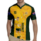 Australia Soccer Rugby Jersey Clare Hunt Matildas Gold Version