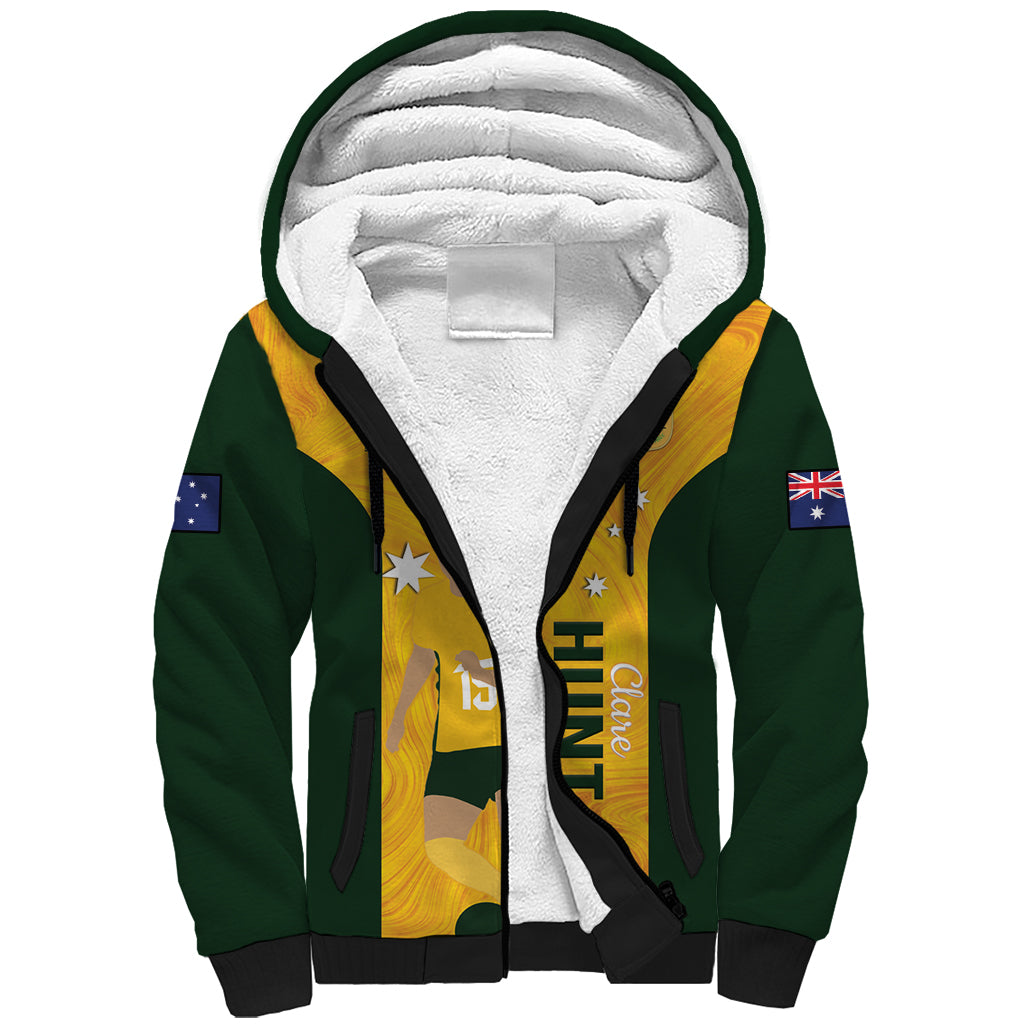 Australia Soccer Sherpa Hoodie Clare Hunt Matildas Gold Version
