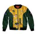Australia Soccer Sleeve Zip Bomber Jacket Clare Hunt Matildas Gold Version