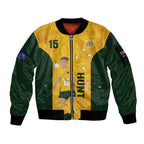 Australia Soccer Sleeve Zip Bomber Jacket Clare Hunt Matildas Gold Version