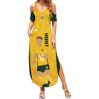 Australia Soccer Summer Maxi Dress Clare Hunt Matildas Gold Version