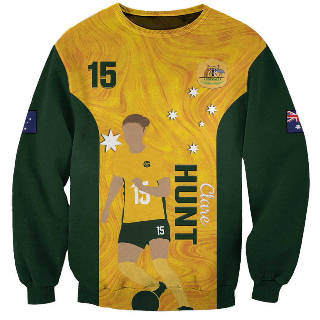 Australia Soccer Sweatshirt Clare Hunt Matildas Gold Version