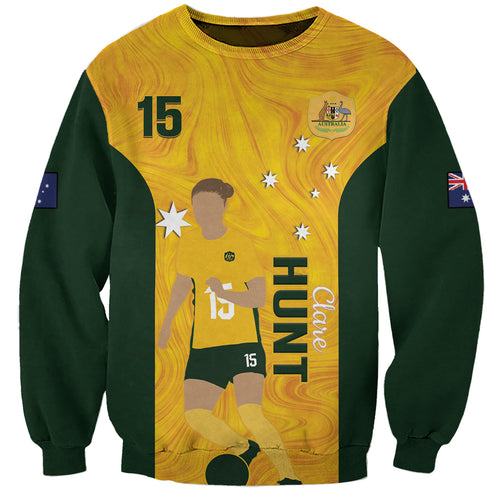 Australia Soccer Sweatshirt Clare Hunt Matildas Gold Version