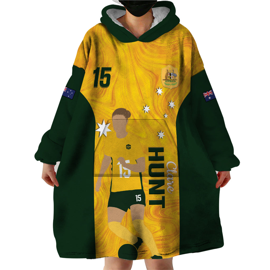 Australia Soccer Wearable Blanket Hoodie Clare Hunt Matildas Gold Version