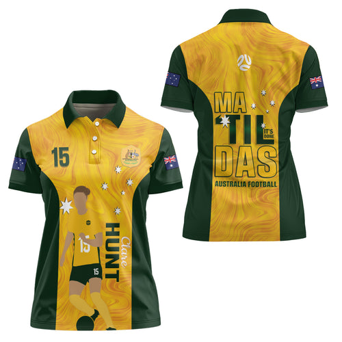 Australia Soccer Women Polo Shirt Clare Hunt Matildas Gold Version