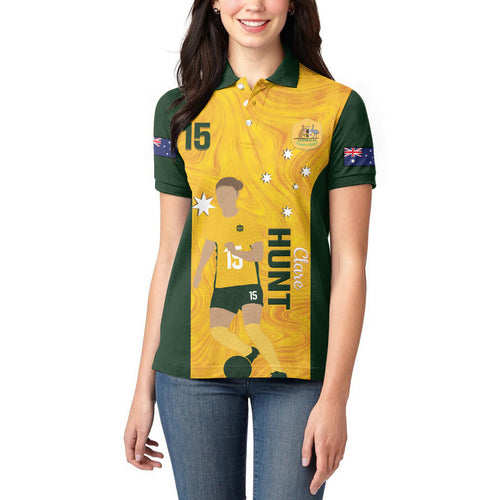Australia Soccer Women Polo Shirt Clare Hunt Matildas Gold Version