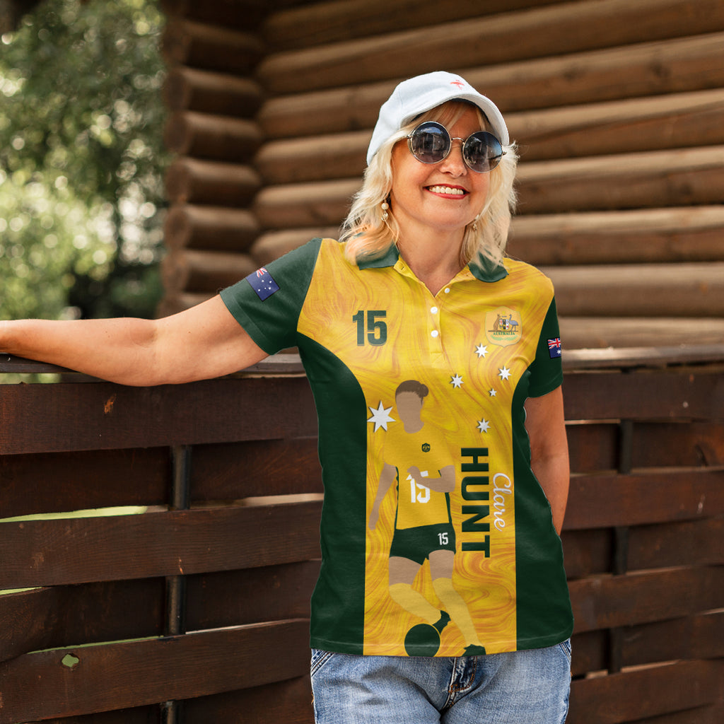 Australia Soccer Women Polo Shirt Clare Hunt Matildas Gold Version