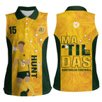 Australia Soccer Women Sleeveless Polo Shirt Clare Hunt Matildas Gold Version